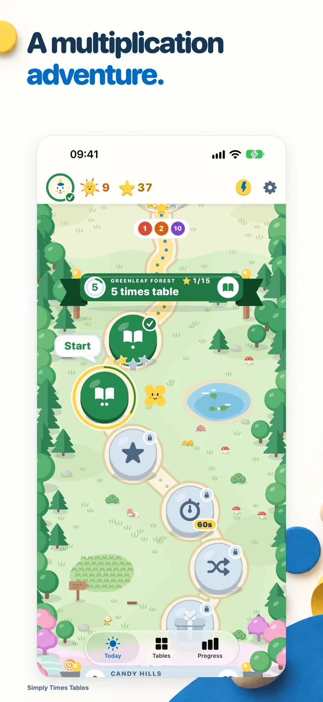 Simply Times Tables — Multiplication adventure map