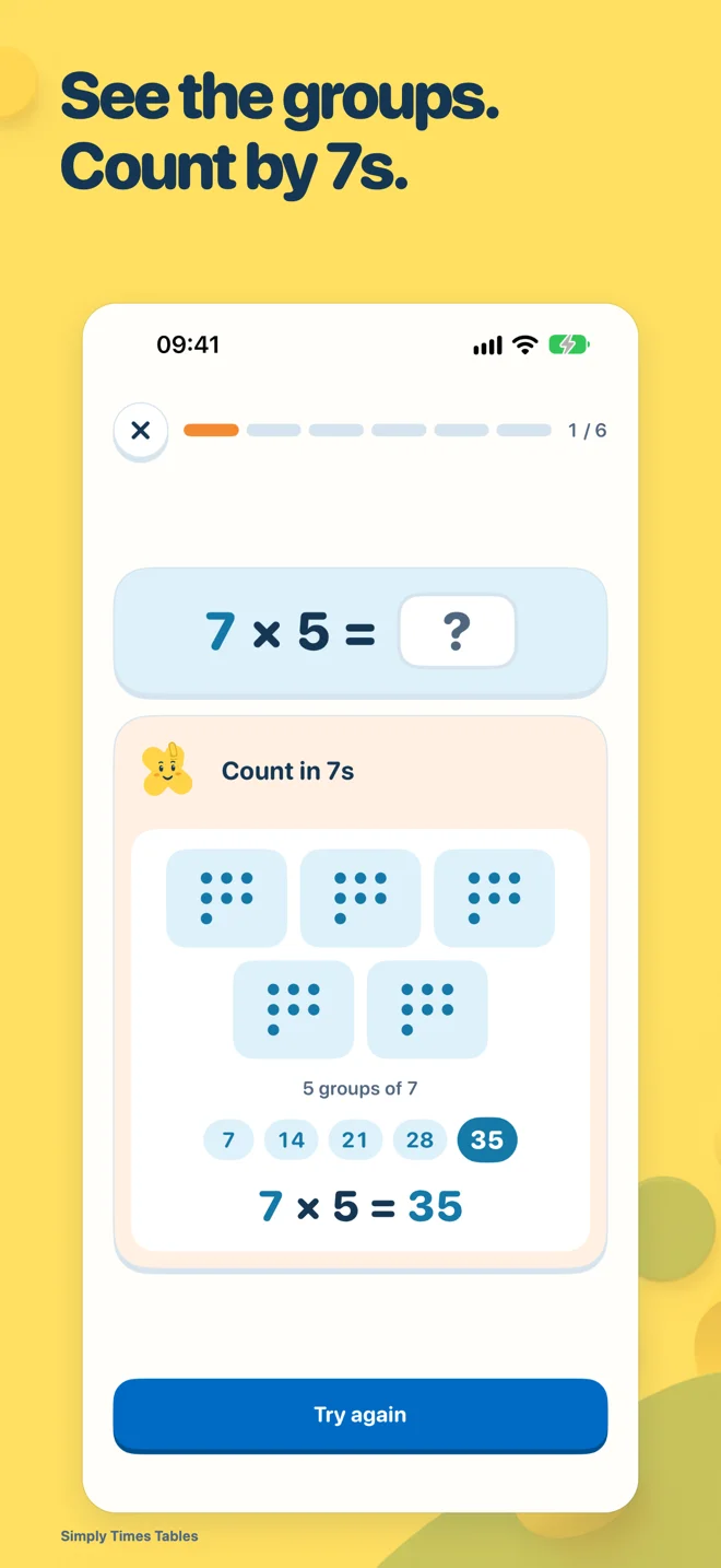Simply Times Tables — Visual multiplication hint